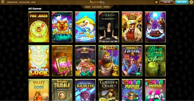 AmunRa Game Selection - What Norwegian Players Actually Play